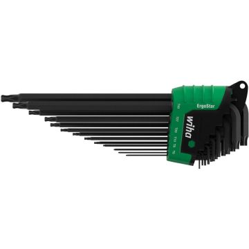 TORX L-key set in ErgoStar holder, screwdriver (black/green, 13 pieces)