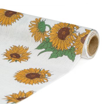 Traversa de masa decorativa – 180 x 28 cm – 70% poliester, 30% bumbac – model floarea-soarelui Traversa de masa decorativa – 180 x 28 cm – 70% poliester, 30% bumbac – model floarea-soarelui