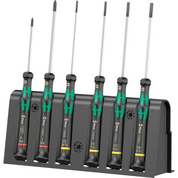 2035/6 B electronics screwdriver set + rack (black/green, 6 pieces, with Black Point tip) 2035/6 B electronics screwdriver set + rack (black/green, 6 pieces, with Black Point tip)