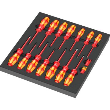 9711 foam insert VDE screwdriver set 1, 16 pieces (black/grey, in foam insert for workshop trolley) 9711 foam insert VDE screwdriver set 1, 16 pieces (black/grey, in foam insert for workshop trolley)