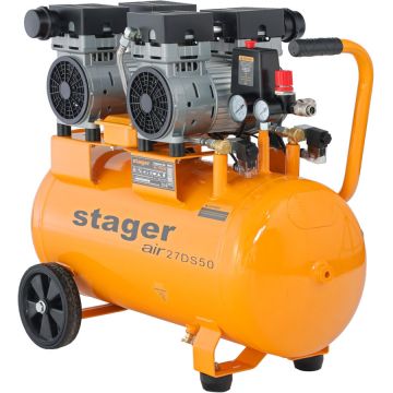 Air 27DS50 compresor aer 50L 8bar 270L/min monofazat angrenare directa, silentios Air 27DS50 compresor aer 50L 8bar 270L/min monofazat angrenare directa, silentios