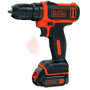 BLACK + DECKER cordless drill BDCDD12, 10,8Volt (black / orange, Li-ion battery pack 1.5Ah) BLACK + DECKER cordless drill BDCDD12, 10,8Volt (black / orange, Li-ion battery pack 1.5Ah)