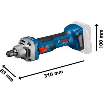 Bosch cordless straight grinder GGS 18V-20 Professional solo (blue/black, without battery and charger, in L-BOXX) Bosch cordless straight grinder GGS 18V-20 Professional solo (blue/black, without battery and charger, in L-BOXX)