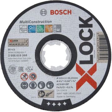Bosch cutting disc X-LOCK Rapido Multi Material 115mm straight (115 x 1 x 22.23mm) Bosch cutting disc X-LOCK Rapido Multi Material 115mm straight (115 x 1 x 22.23mm)