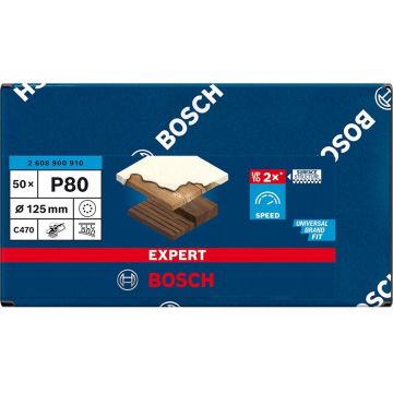 Bosch Expert C470 sanding sheet, 125mm, K80 (50 pieces, for eccentric sanders) Bosch Expert C470 sanding sheet, 125mm, K80 (50 pieces, for eccentric sanders)