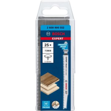 Bosch Expert jigsaw blade T 308 B 'Wood 2-side clean' (25 pieces) Bosch Expert jigsaw blade T 308 B 'Wood 2-side clean' (25 pieces)
