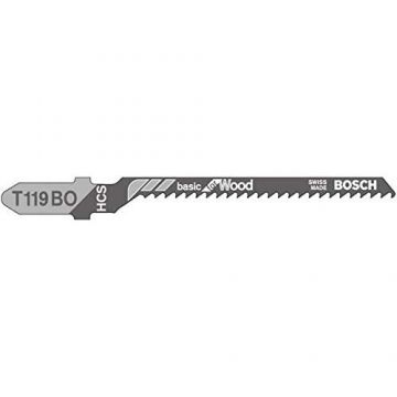 Bosch jigsaw blade T 119 BO Basic for Wood, 83mm (5 pieces) Bosch jigsaw blade T 119 BO Basic for Wood, 83mm (5 pieces)