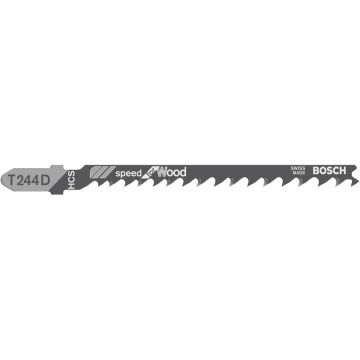 Bosch jigsaw blade T 244 D Speed for Wood, 100mm (5 pieces) Bosch jigsaw blade T 244 D Speed for Wood, 100mm (5 pieces)