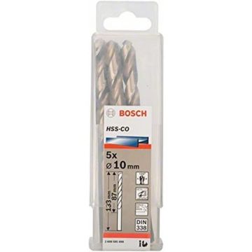 Bosch Metal twist drill HSS-Co, DIN 338,  10mm (working length 87mm, 5 pieces) Bosch Metal twist drill HSS-Co, DIN 338,  10mm (working length 87mm, 5 pieces)