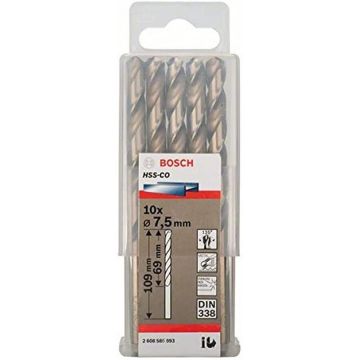 Bosch Metal twist drill HSS-Co, DIN 338,  7.5mm (10 pieces, working length 69mm) Bosch Metal twist drill HSS-Co, DIN 338,  7.5mm (10 pieces, working length 69mm)