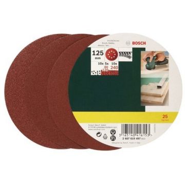 Bosch Papiery ścierne Exzent 25 sztuk Bosch Papiery ścierne Exzent 25 sztuk