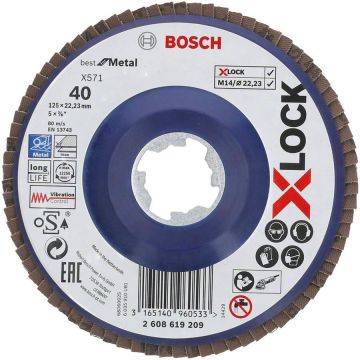 Bosch X-LOCK serrated lock washer X571 Best for Metal, O 125mm, grinding disc (K80, straight version) Bosch X-LOCK serrated lock washer X571 Best for Metal, O 125mm, grinding disc (K80, straight version)