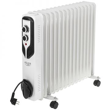 Calorifer Electric cu Ulei AD 7819 15 Elementi 3 Trepte de Putere 2500W Alb Calorifer Electric cu Ulei AD 7819 15 Elementi 3 Trepte de Putere 2500W Alb