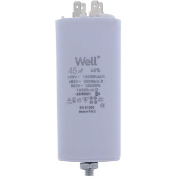 Condensator Pornire Motor 400V 45UF White Condensator Pornire Motor 400V 45UF White