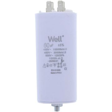 Condensator Pornire Motor 400V 60UF White Condensator Pornire Motor 400V 60UF White