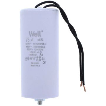 Condensator Pornire Motor 400V 75uF White Condensator Pornire Motor 400V 75uF White