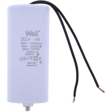 Condensator Pornire Motor 400V 80UF White Condensator Pornire Motor 400V 80UF White