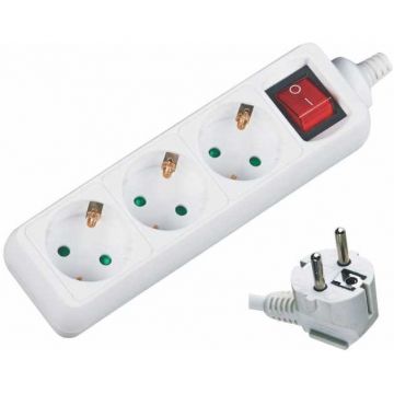 Prelungitor 3 prize 5M cu intrerupator cablu 3x1.5mmp Prelungitor 3 prize 5M cu intrerupator cablu 3x1.5mmp