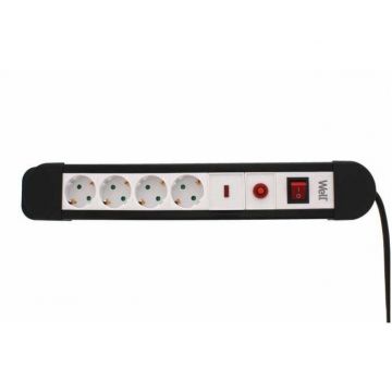 Prelungitor 4 prize 5M cu protectie cablu 3x1.5mmp Prelungitor 4 prize 5M cu protectie cablu 3x1.5mmp