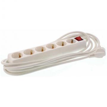 Prelungitor 6 prize 5M cu intrerupator cablu 3x1.5mmp Prelungitor 6 prize 5M cu intrerupator cablu 3x1.5mmp