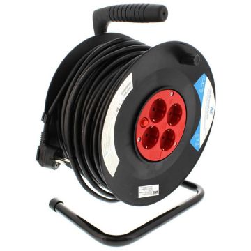 Prelungitor cu Derulator 4 Prize 50m Black Prelungitor cu Derulator 4 Prize 50m Black