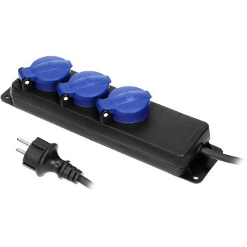 Prelungitor pentru Exterior OR-AE-13158(GS)/5M 3 Prize 2P+E Schuko IP44 Cablu H05RR-F 3x1,5MM² - 5M Negru/Albastru Prelungitor pentru Exterior OR-AE-13158(GS)/5M 3 Prize 2P+E Schuko IP44 Cablu H05RR-F 3x1,5MM² - 5M Negru/Albastru