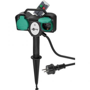 Prelungitor pentru gradina 2 prize 2m cu telecomanda