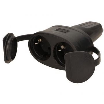 Priza de Exterior OR-AE-13117 (GS) Soclu Ermetic Protectie Dubla cu Capac IP44 16A Negru Priza de Exterior OR-AE-13117 (GS) Soclu Ermetic Protectie Dubla cu Capac IP44 16A Negru