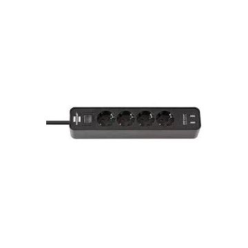 Priza Multipla Ecolor 4x Power 2x USB - 1.5m - Black Priza Multipla Ecolor 4x Power 2x USB - 1.5m - Black