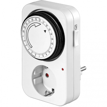 Priza Programabila Mecanica Interior  Schuko Alb Priza Programabila Mecanica Interior  Schuko Alb