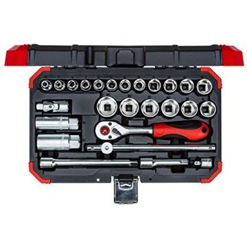 Red Socket set 3/8 , 26 pieces (red / black, with Shift-gun, SW 6mm - 24mm) Red Socket set 3/8 , 26 pieces (red / black, with Shift-gun, SW 6mm - 24mm)