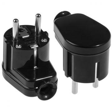 Stecher Shuko cu Iesire Laterala WT-16U Negru Stecher Shuko cu Iesire Laterala WT-16U Negru