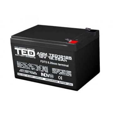 Acumulator 12V, PL 12 AH, AGM VRLA 12V 12,05A, TED12125 Acumulator 12V, PL 12 AH, AGM VRLA 12V 12,05A, TED12125