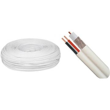 Cablu coaxial CUPRU RG6 + 2X0,75 alimentare 200M Safer TW200CU
