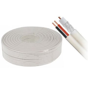 Cablu coaxial RG6 Cupru + 2X 0,75 alimentare CCA, 100M Safer, TW100SCCA