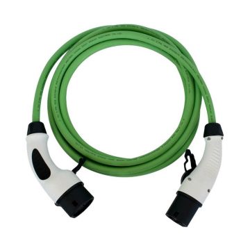 Cablu de incarcare pentru masini electrice, Type 2, trifazat, 22kW, 32A, 5 m, verde, Ampevo, T22-3/32V