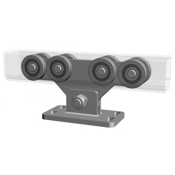 Carucior cu 8 role pentru feronerie de poarta culisanta autoportanta, Gauri reglabile, 750Kg, G75-8 Carucior cu 8 role pentru feronerie de poarta culisanta autoportanta, Gauri reglabile, 750Kg, G75-8