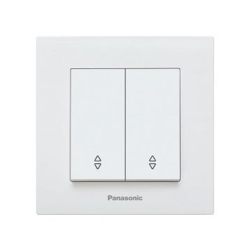 Comutator alb scara, cu 2 butoane, montaj incastrat, IP 20, Karre Plus Panasonic P-KP2SC Comutator alb scara, cu 2 butoane, montaj incastrat, IP 20, Karre Plus Panasonic P-KP2SC