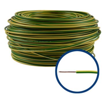 Conductor FY 2,5 mm, solid, 100 m, FY2.5-GALBEN-VERDE