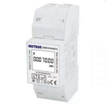 Contor inteligent Growatt, Monofazic, Smart Meter, montaj pe sina DIN, 100A, RS485 SPM-E Contor inteligent Growatt, Monofazic, Smart Meter, montaj pe sina DIN, 100A, RS485 SPM-E