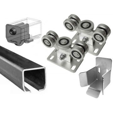 Feronerie poarta culisanta autoportanta in consola 400Kg, sina 6m galvanizata C65H