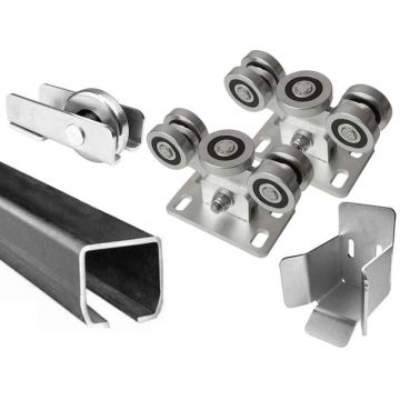 Feronerie poarta culisanta autoportanta in consola 400Kg, sina 6m galvanizata C65H