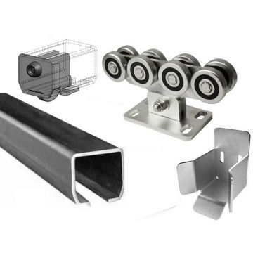 Feronerie poarta culisanta autoportanta in consola 500Kg, sina 6m, otel galvanizat C65H+