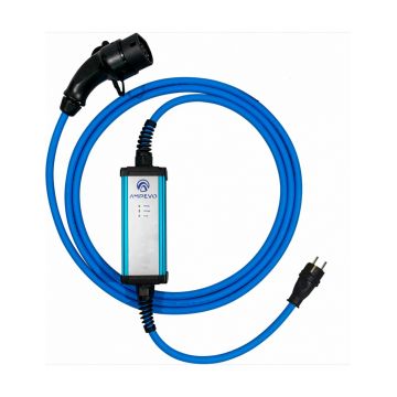 Incarcator portabil pentru vehicule electrice, Monofazat, 5 metri, 3.7kW, 16A, Type 2, IP65 si IK10, Ampevo AMP 135