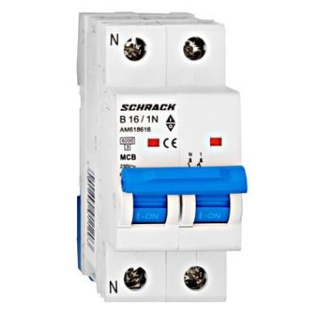 Intrerupator automat Schrack, 1+N 16A 220V, 1PN B16, 6kA, AM618616