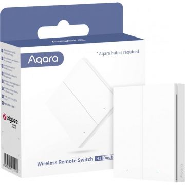 Intrerupator dublu inteligent AQARA Wireless Switch H1, WRS-R02 Intrerupator dublu inteligent AQARA Wireless Switch H1, WRS-R02