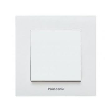 Intrerupator simplu alb normal/deschis cu montaj incastrat, IP 20, Karre Plus Panasonic P-KP1 Intrerupator simplu alb normal/deschis cu montaj incastrat, IP 20, Karre Plus Panasonic P-KP1