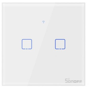 Intrerupator Wifi + RF incastrabil Alb 2 circuite SONOFF SONOFF-TXT1EU2C