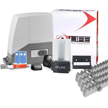 Kit automatizare poarta culisanta 600 Kg LIFE Acer 600 + 4 metri cremaliera, KITACER600