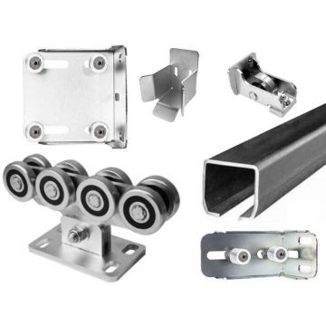 Kit feronerie poarta autoportanta 500Kg cu console superioare suplimentare, C65H+G